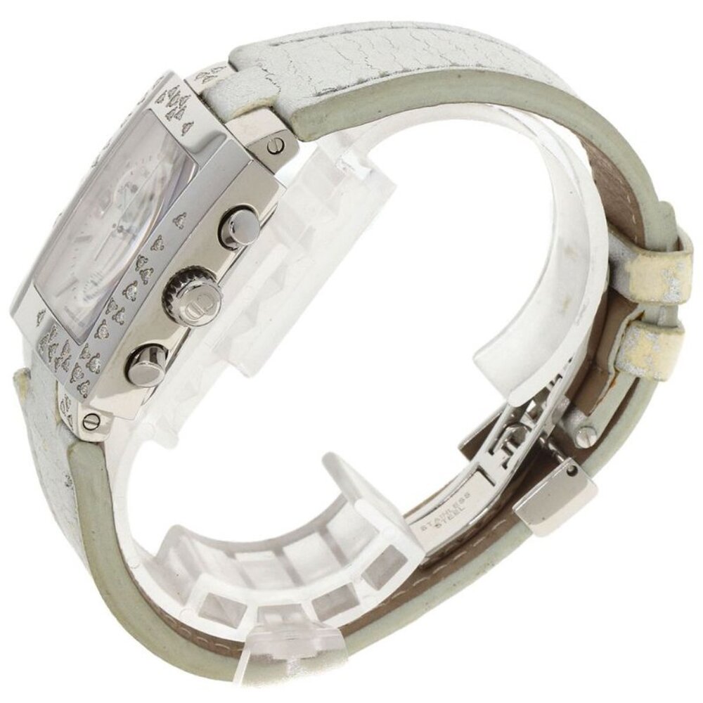 Dior Christian Riva Spark Ring Chronograph Watch SS Leather - Picture 2 of 15